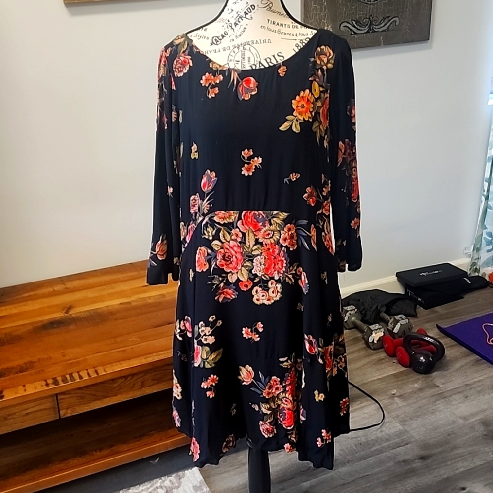 🔆Free People Black Floral Dress🔆